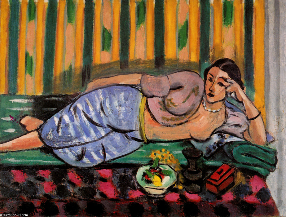 Wikoo.org - موسوعة الفنون الجميلة - اللوحة، العمل الفني Henri Matisse - Odalisque au coffret rouge Huile sur Toile Nice, Musée Matisse