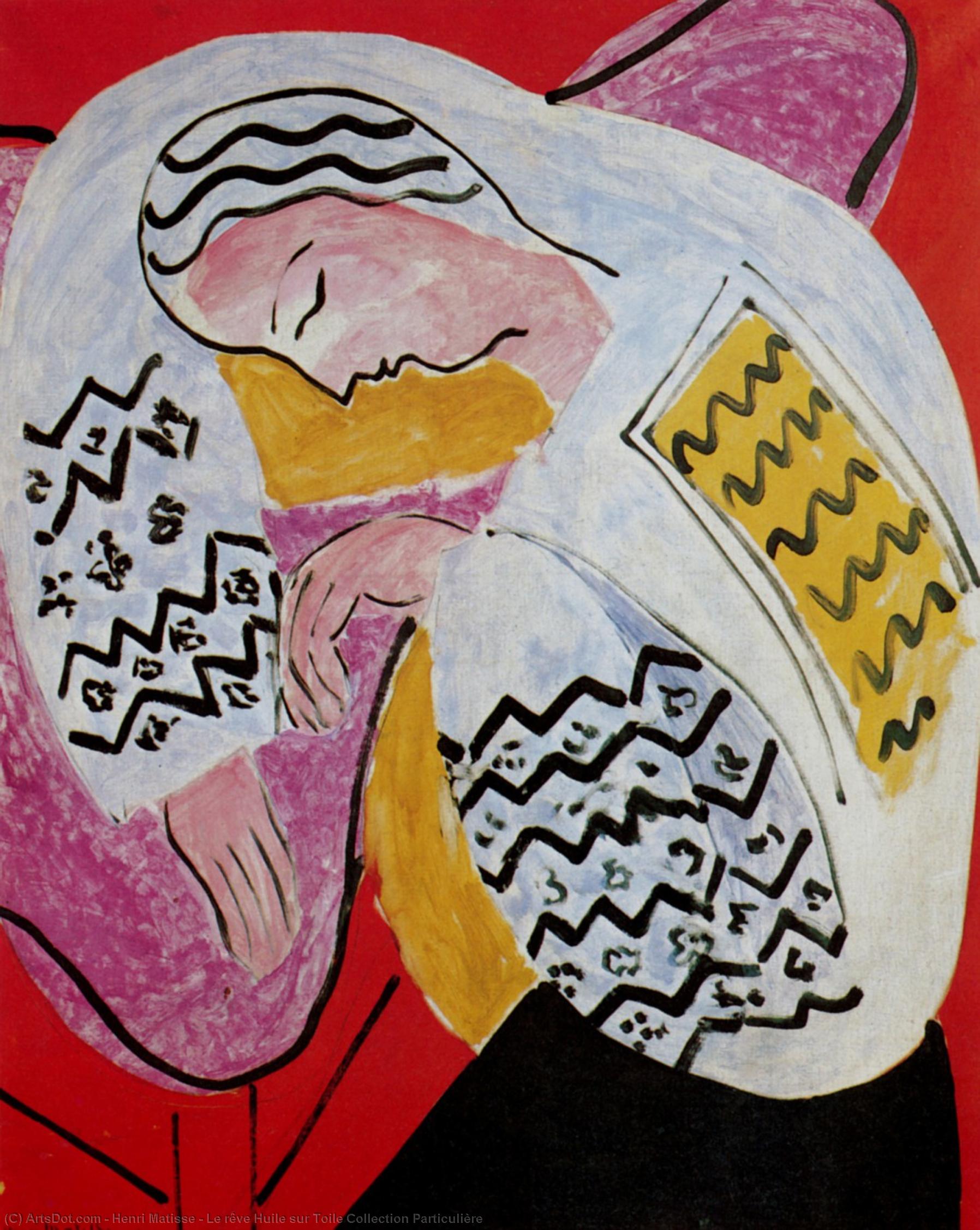 Wikoo.org - موسوعة الفنون الجميلة - اللوحة، العمل الفني Henri Matisse - Le rêve Huile sur Toile Collection Particulière