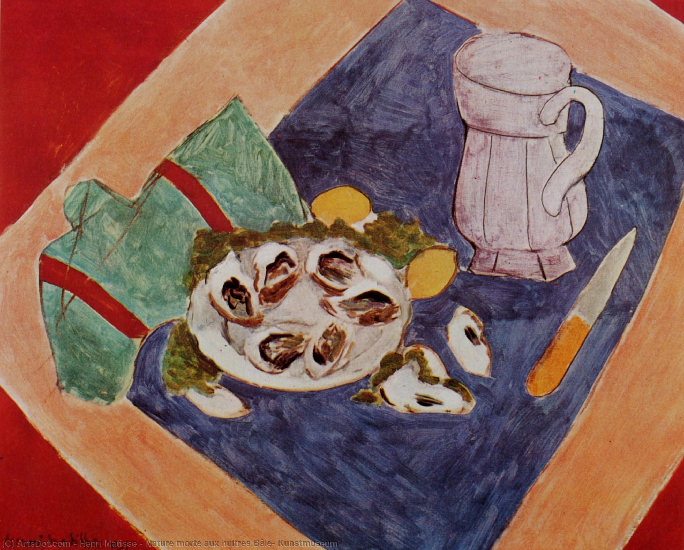 Wikoo.org - موسوعة الفنون الجميلة - اللوحة، العمل الفني Henri Matisse - Nature morte aux huitres Bâle, Kunstmuseum