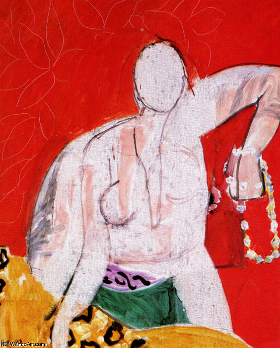 Wikioo.org - The Encyclopedia of Fine Arts - Painting, Artwork by Henri Matisse - Jeune femme au collier de perles Huile sur Toile Collection Particulière