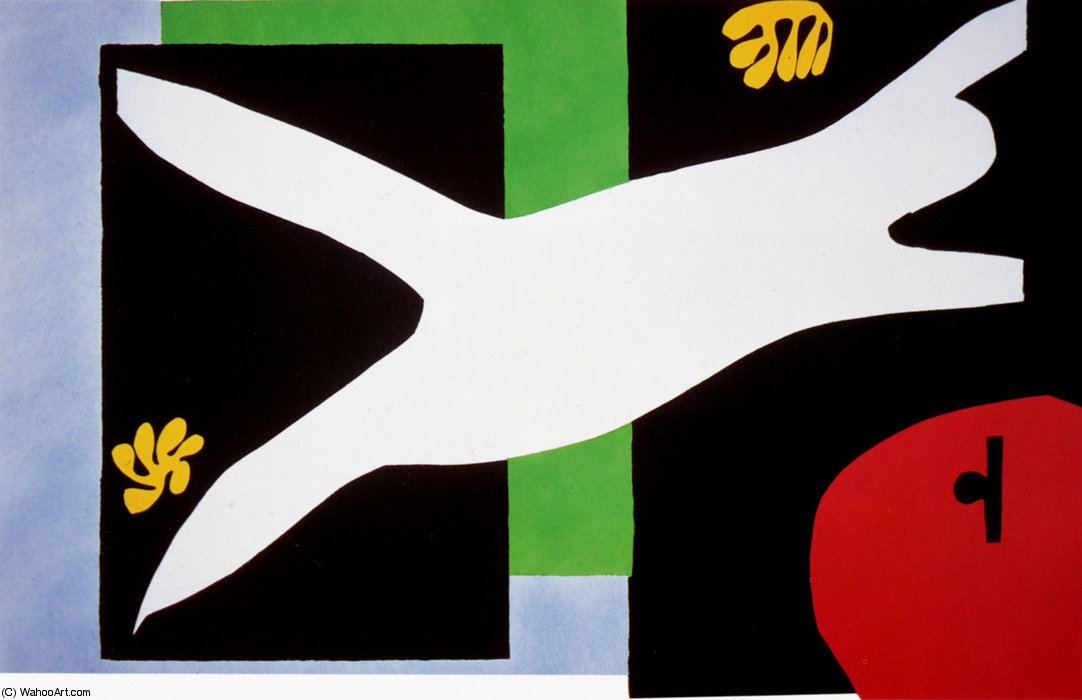 Wikioo.org - The Encyclopedia of Fine Arts - Painting, Artwork by Henri Matisse - La nageuse dans l'aquarium Gouache découpée pour Jazz Paris, Musée national d'Art Moderne