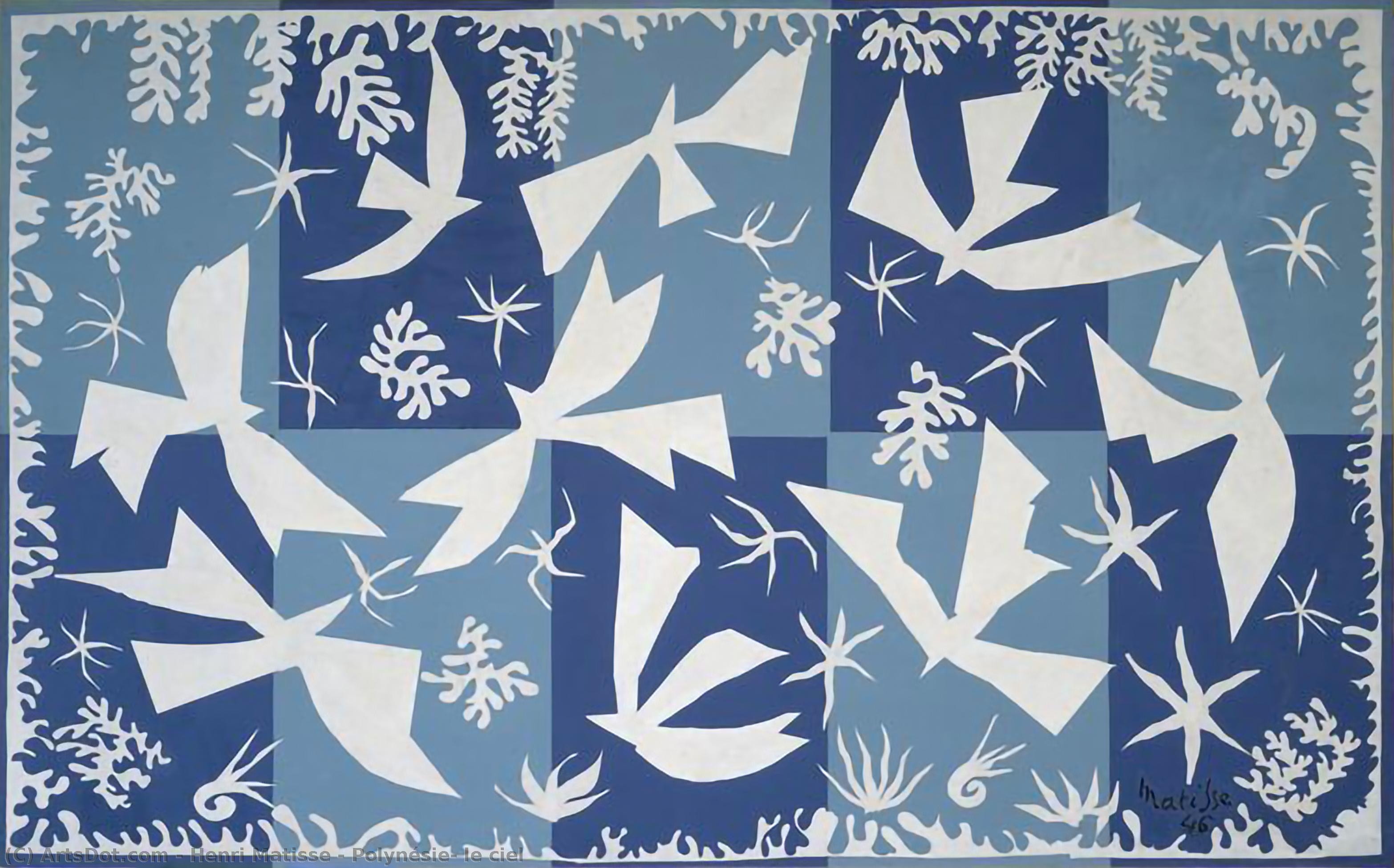 Wikioo.org - Encyklopedia Sztuk Pięknych - Malarstwo, Grafika Henri Matisse - Polynésie, le ciel