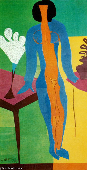 Wikioo.org - The Encyclopedia of Fine Arts - Painting, Artwork by Henri Matisse - Zulma Gouache sur papier découpé et collé, crayon Copenhague, Statens Museum for Kunst