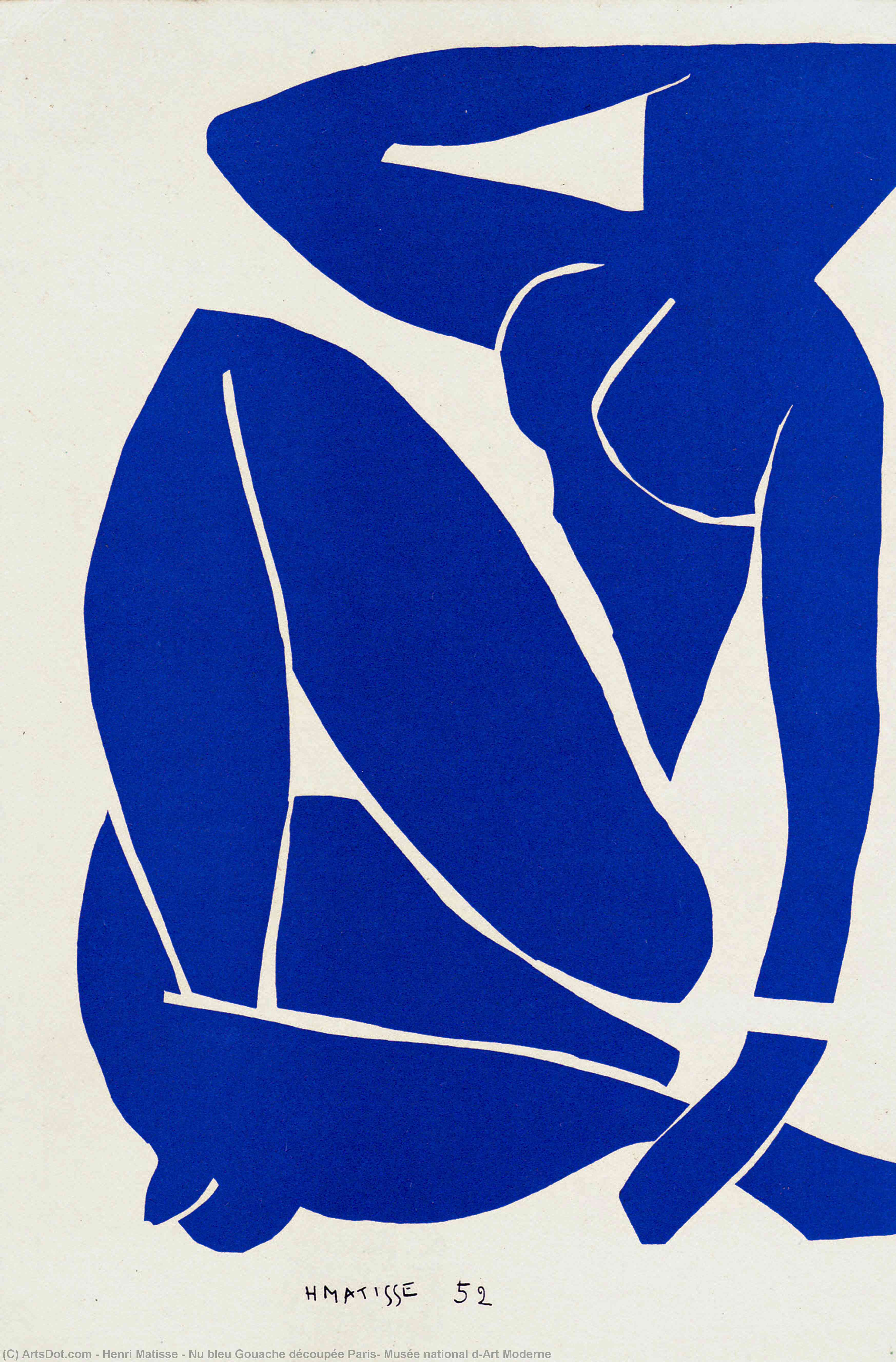 WikiOO.org - Encyclopedia of Fine Arts - Maľba, Artwork Henri Matisse - Nu bleu Gouache découpée Paris, Musée national d'Art Moderne