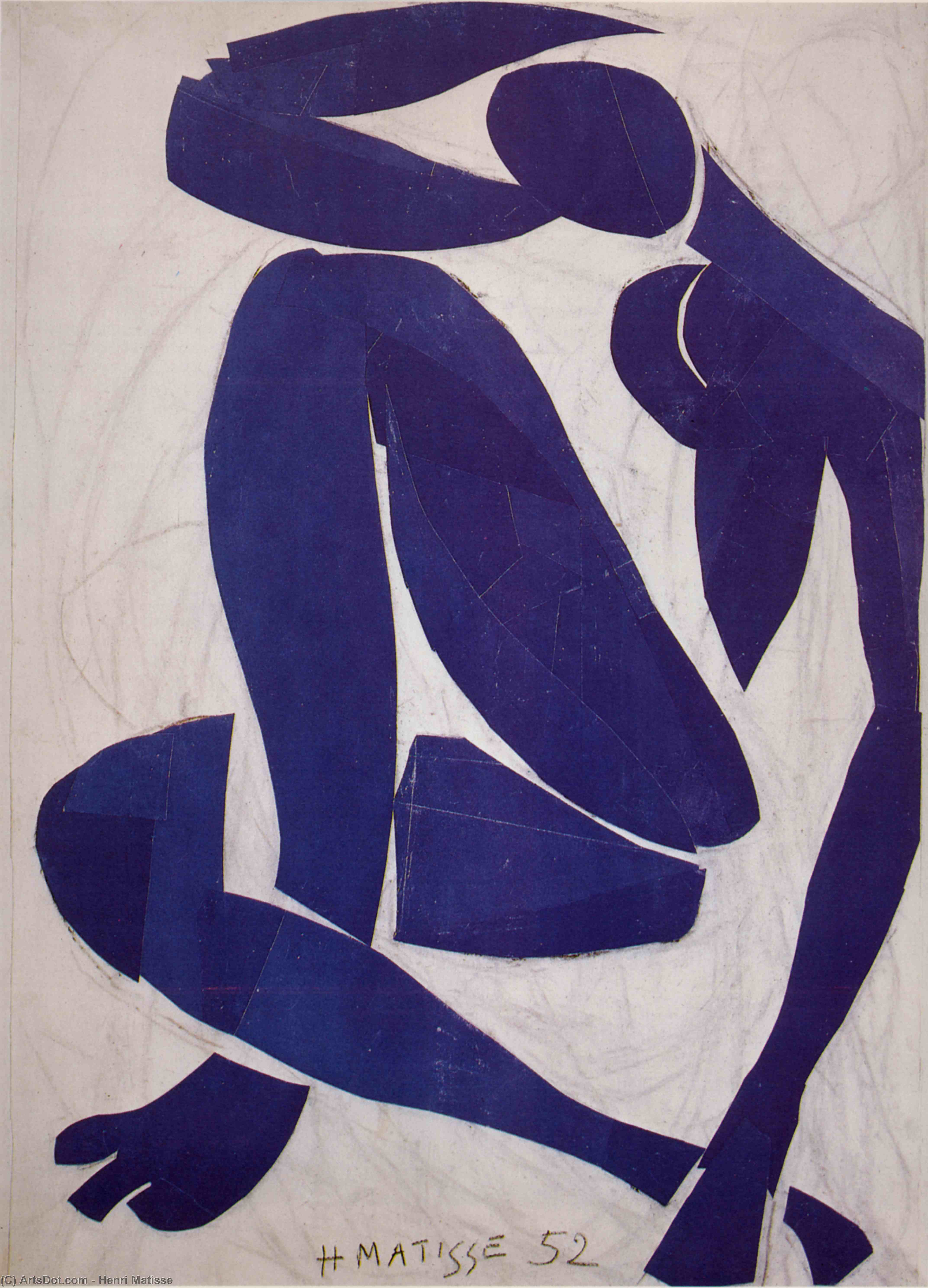 Wikioo.org - The Encyclopedia of Fine Arts - Painting, Artwork by Henri Matisse - Nu bleu IV Gouache découpée Nice , musée Matisse