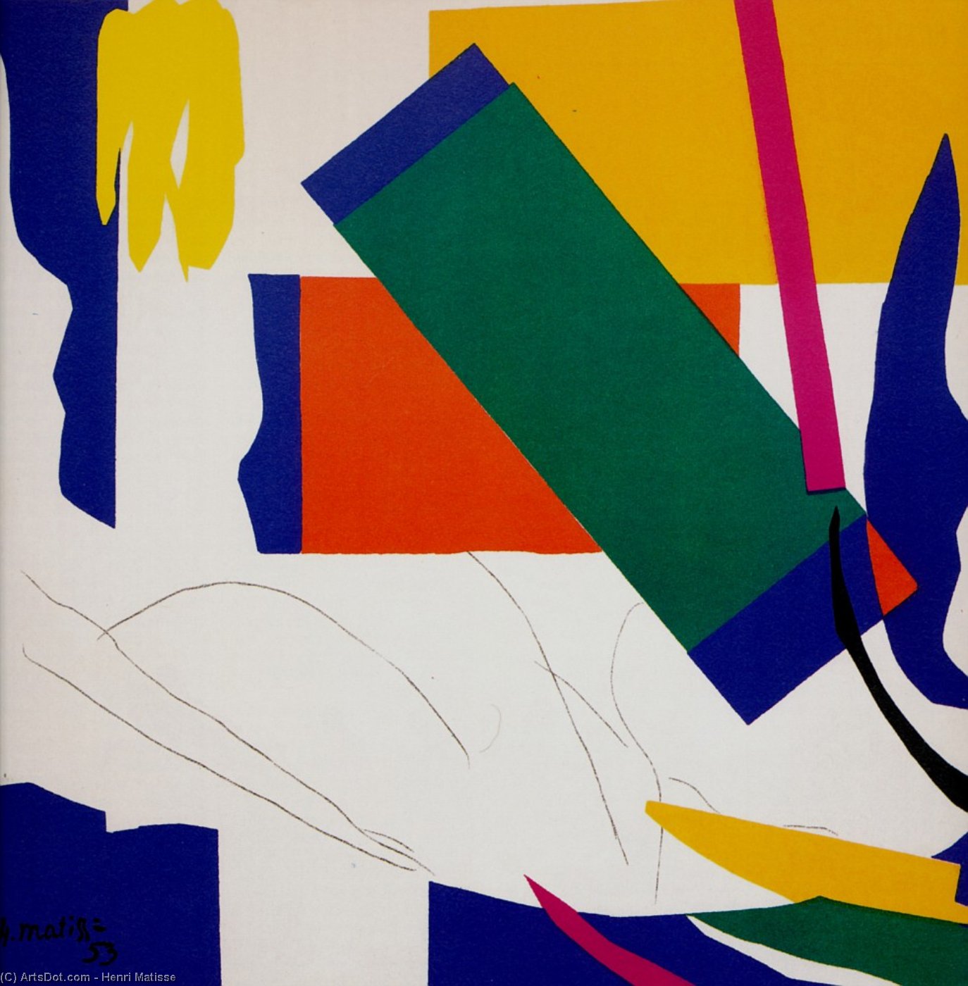 Wikioo.org - สารานุกรมวิจิตรศิลป์ - จิตรกรรม Henri Matisse - Souvenir d'Océanie Gouache découpée New York, The Museum of Modern Art
