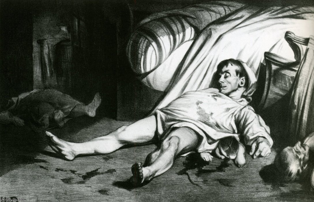 Wikioo.org – L'Encyclopédie des Beaux Arts - Peinture, Oeuvre de Honoré Daumier - rue Transnonain rue Transnonain
