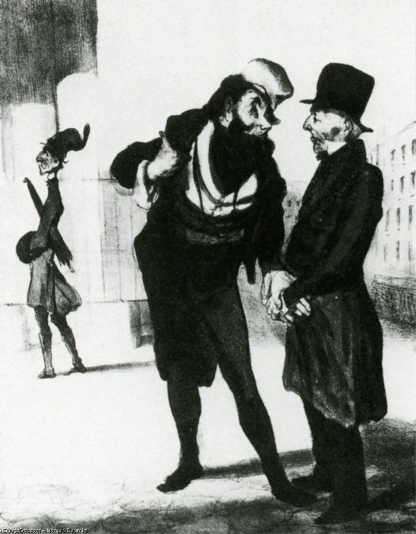 Wikioo.org - Die Enzyklopädie bildender Kunst - Malerei, Kunstwerk von Honoré Daumier - robert macaire mittel d'affaires , lithographie robert macaire geschäftsleute , lithographien