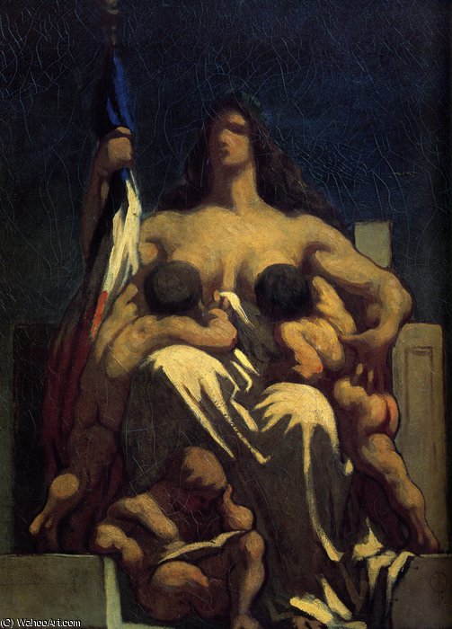 Wikioo.org - The Encyclopedia of Fine Arts - Painting, Artwork by Honoré Daumier - La République, huile sur toile The Republic, oils on fabric