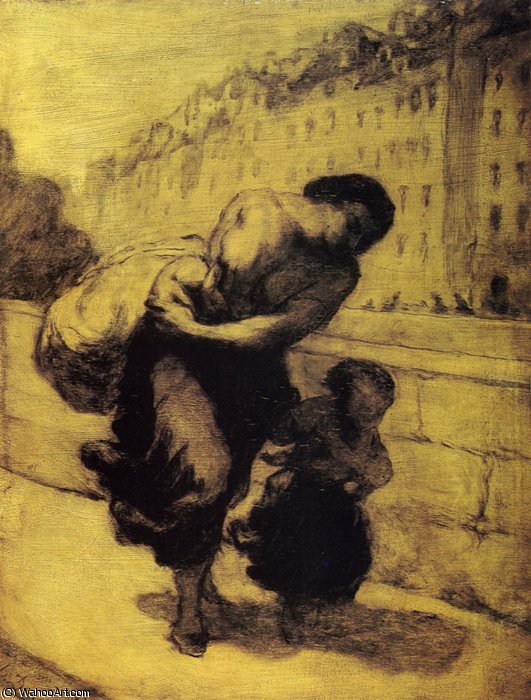 Wikioo.org – L'Encyclopédie des Beaux Arts - Peinture, Oeuvre de Honoré Daumier - Le Fardeau Le fardeau