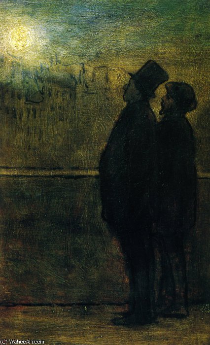 Wikioo.org – La Enciclopedia de las Bellas Artes - Pintura, Obras de arte de Honoré Daumier - pájaros noctambules noche