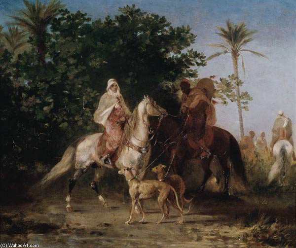 WikiOO.org - Enciclopedia of Fine Arts - Pictura, lucrări de artă Eugene Fromentin - Departing For The Hunt