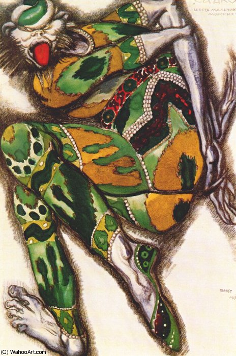Wikioo.org - The Encyclopedia of Fine Arts - Painting, Artwork by Leon Bakst - sadko the green monster