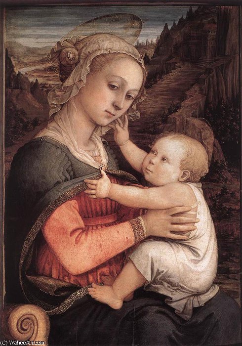 WikiOO.org - אנציקלופדיה לאמנויות יפות - ציור, יצירות אמנות Fra Filippo Lippi - madonna and child