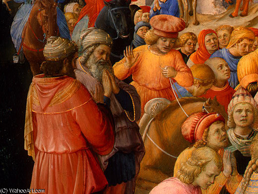 Wikoo.org - موسوعة الفنون الجميلة - اللوحة، العمل الفني Fra Filippo Lippi - The Adoration of the Magi (18)