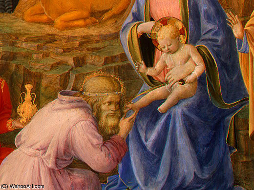 Wikoo.org - موسوعة الفنون الجميلة - اللوحة، العمل الفني Fra Filippo Lippi - The Adoration of the Magi