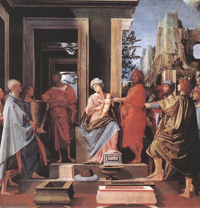 Wikoo.org - موسوعة الفنون الجميلة - اللوحة، العمل الفني Lorenzo Lotto - adorati