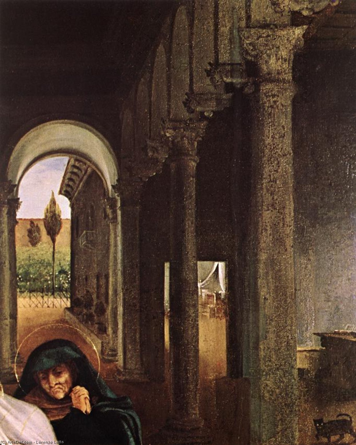 WikiOO.org - Güzel Sanatlar Ansiklopedisi - Resim, Resimler Lorenzo Lotto - Christ Taking Leave of his Mother (detail 1) -