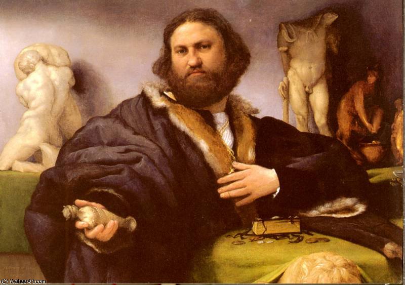 Wikioo.org – La Enciclopedia de las Bellas Artes - Pintura, Obras de arte de Lorenzo Lotto - retrato de Odoni andrea