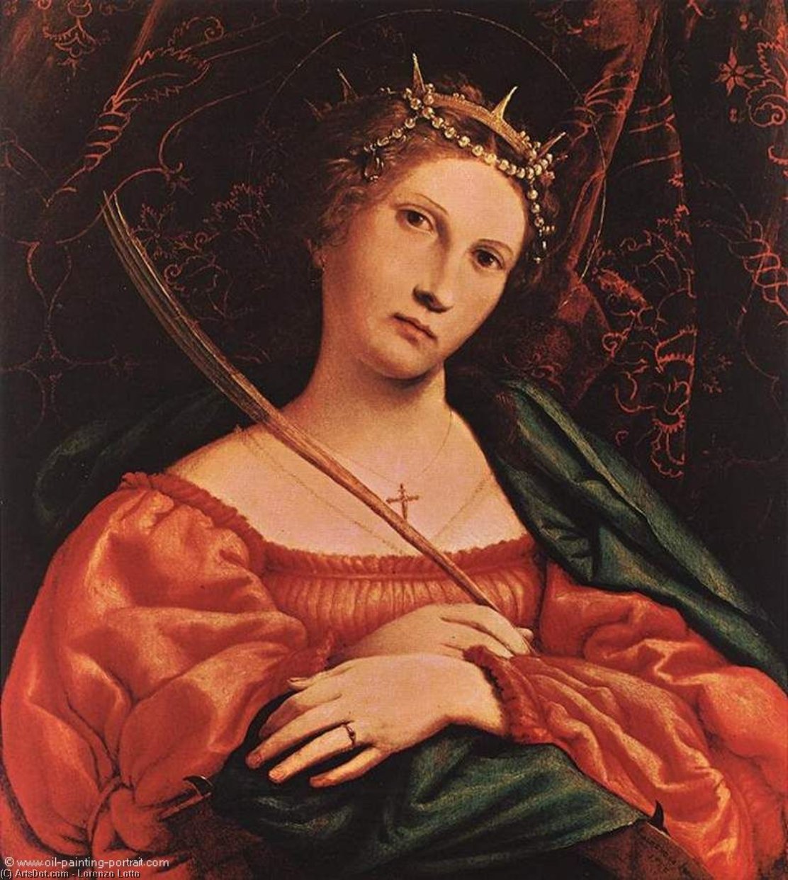 Wikioo.org - สารานุกรมวิจิตรศิลป์ - จิตรกรรม Lorenzo Lotto - St Catherine of Alexandria