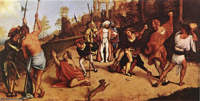 Wikioo.org - The Encyclopedia of Fine Arts - Painting, Artwork by Lorenzo Lotto - The Martyrdom of St Stephen