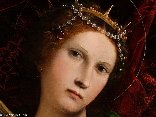 Wikioo.org - The Encyclopedia of Fine Arts - Painting, Artwork by Lorenzo Lotto - saint catherine - (detalj 1) -