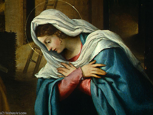 Wikioo.org – La Enciclopedia de las Bellas Artes - Pintura, Obras de arte de Lorenzo Lotto - la Natividad (detalj -)