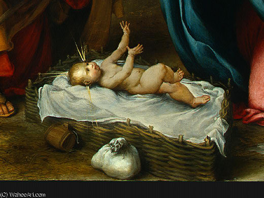 Wikioo.org - The Encyclopedia of Fine Arts - Painting, Artwork by Lorenzo Lotto - the nativity (detalj - )