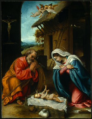 Wikioo.org - สารานุกรมวิจิตรศิลป์ - จิตรกรรม Lorenzo Lotto - the nativity