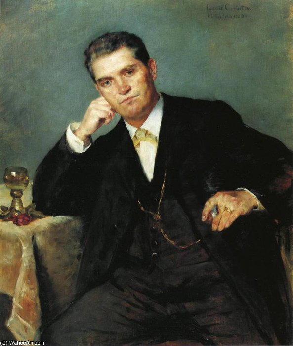 WikiOO.org – 美術百科全書 - 繪畫，作品 Lovis Corinth (Franz Heinrich Louis) - 肖像弗朗茨海因里希科林斯与葡萄酒的玻璃