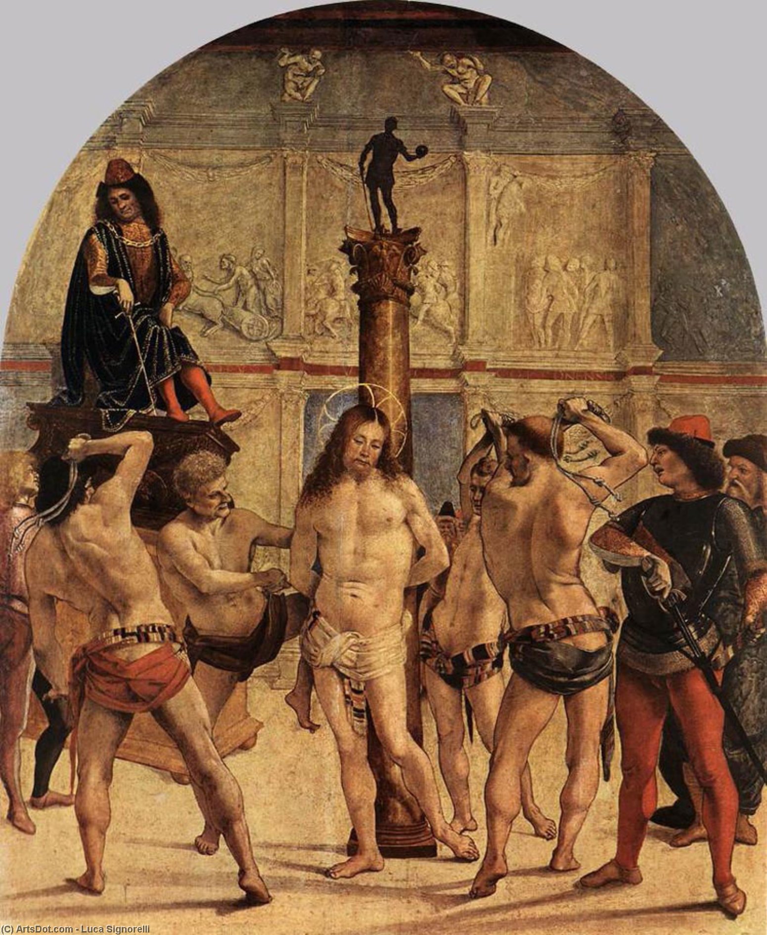 Wikioo.org - The Encyclopedia of Fine Arts - Painting, Artwork by Luca Signorelli - the scourging of christ