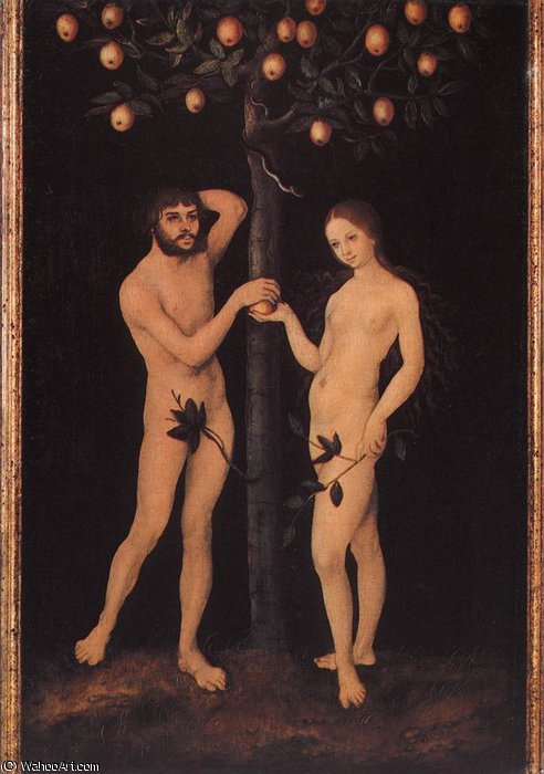 Wikioo.org – L'Encyclopédie des Beaux Arts - Peinture, Oeuvre de Lucas Cranach The Elder - eve et adam