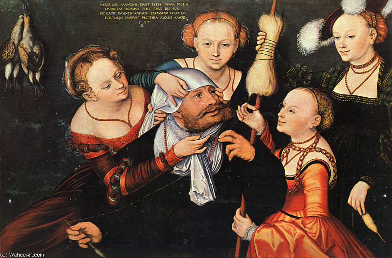 Wikioo.org - The Encyclopedia of Fine Arts - Painting, Artwork by Lucas Cranach The Elder - hercules & onfale,