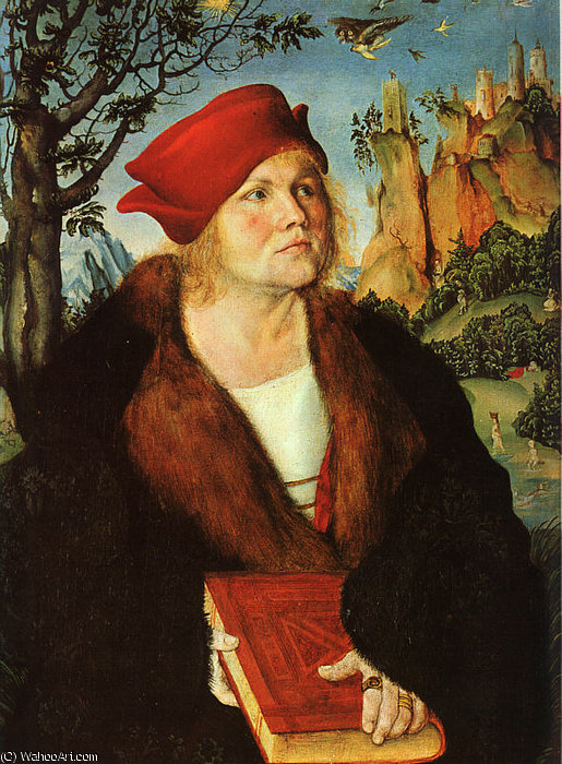 Wikioo.org - The Encyclopedia of Fine Arts - Painting, Artwork by Lucas Cranach The Elder - Portrait of Johannes Cuspinian