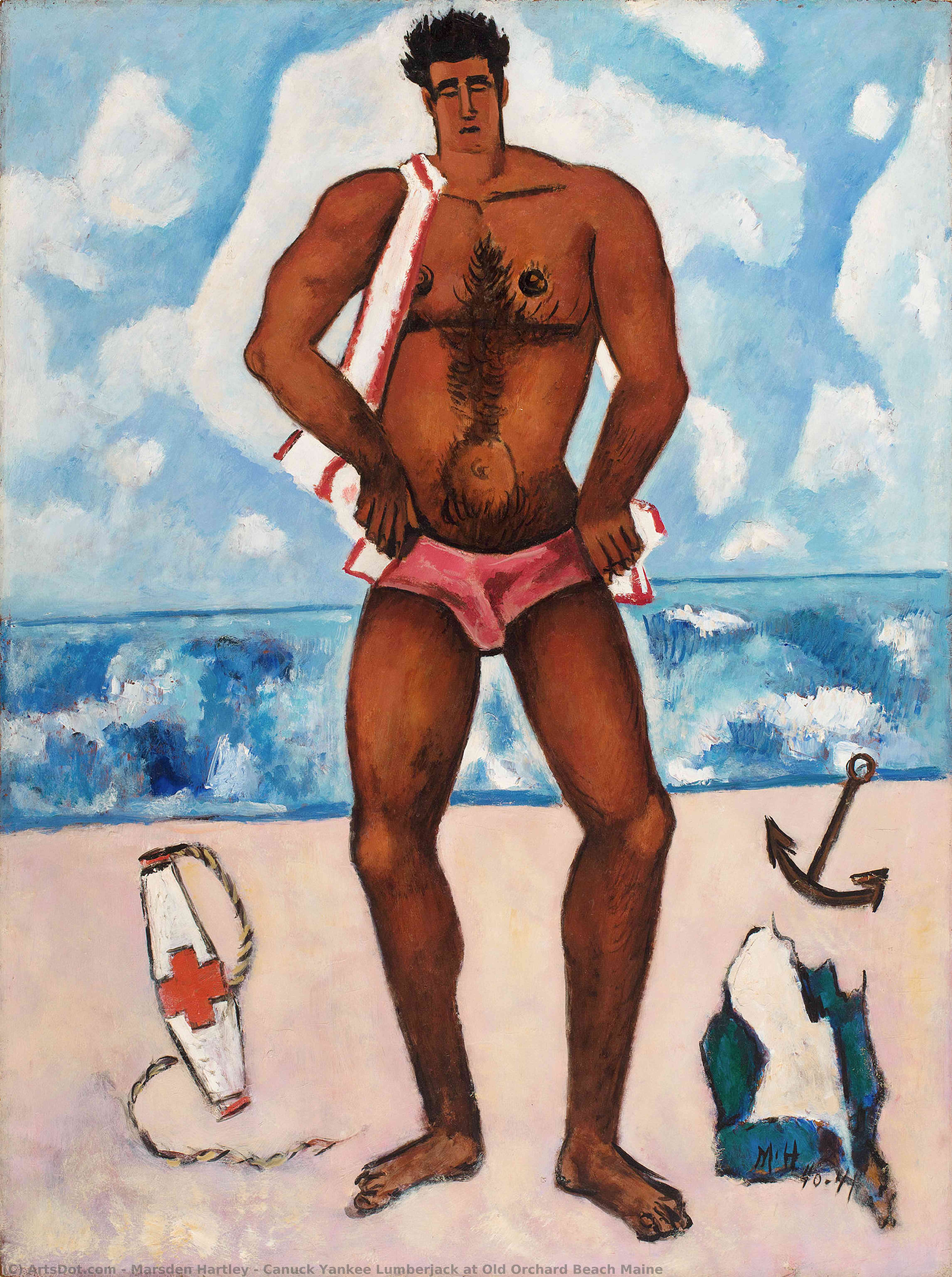 Wikioo.org - The Encyclopedia of Fine Arts - Painting, Artwork by Marsden Hartley - Canuck Yankee Lumberjack at Old Orchard Beach Maine