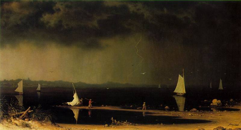 WikiOO.org - Encyclopedia of Fine Arts - Maalaus, taideteos Martin Johnson Heade - Thunder Storm on Narragansett Bay