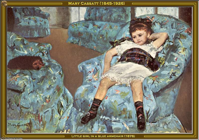 Wikioo.org - สารานุกรมวิจิตรศิลป์ - จิตรกรรม Mary Stevenson Cassatt - little girl in a blue armchair