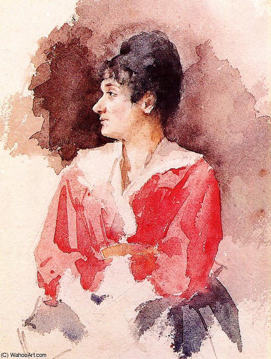 Wikioo.org - The Encyclopedia of Fine Arts - Painting, Artwork by Mary Stevenson Cassatt - Profile of an Italian Woman