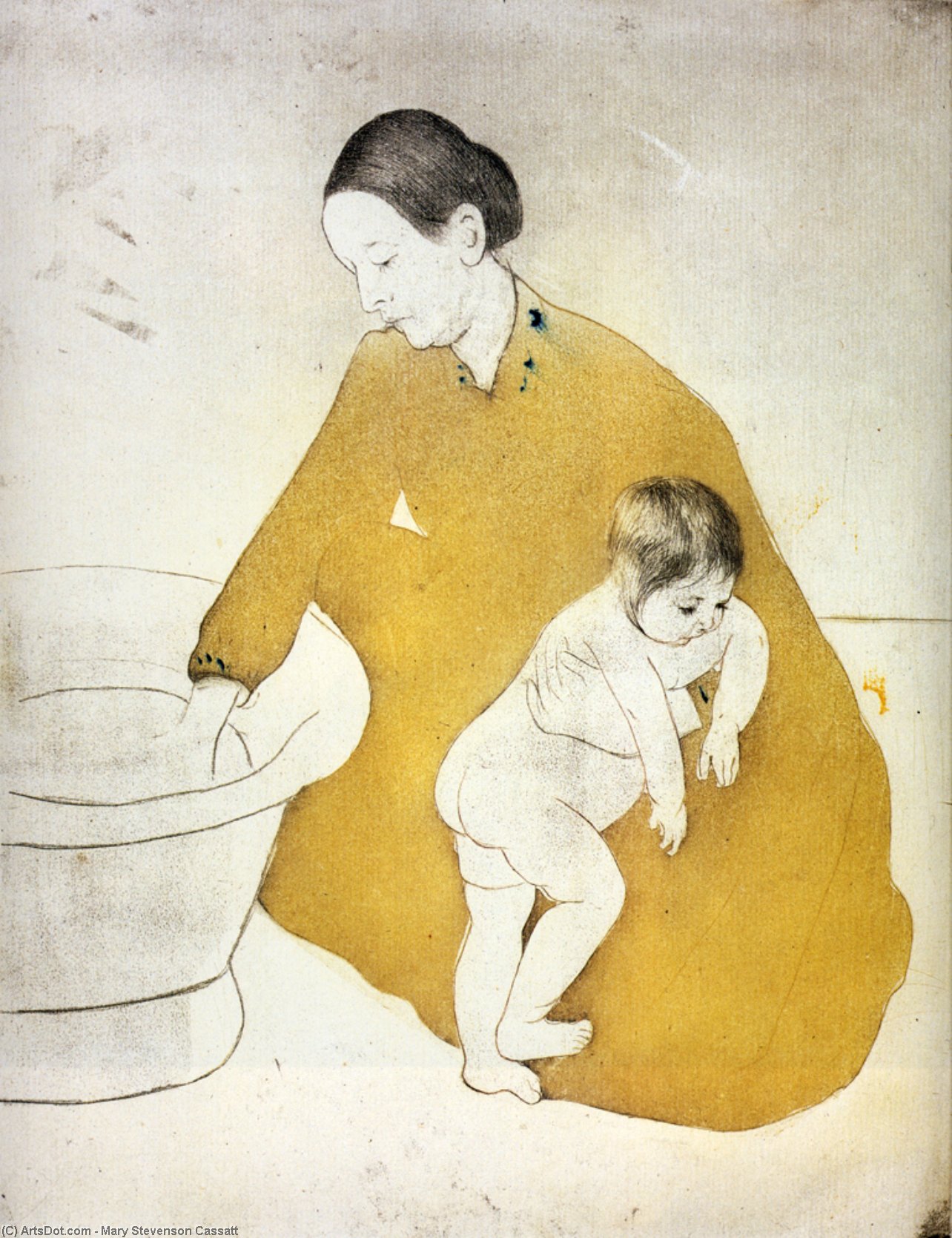 Wikioo.org - The Encyclopedia of Fine Arts - Painting, Artwork by Mary Stevenson Cassatt - the bath