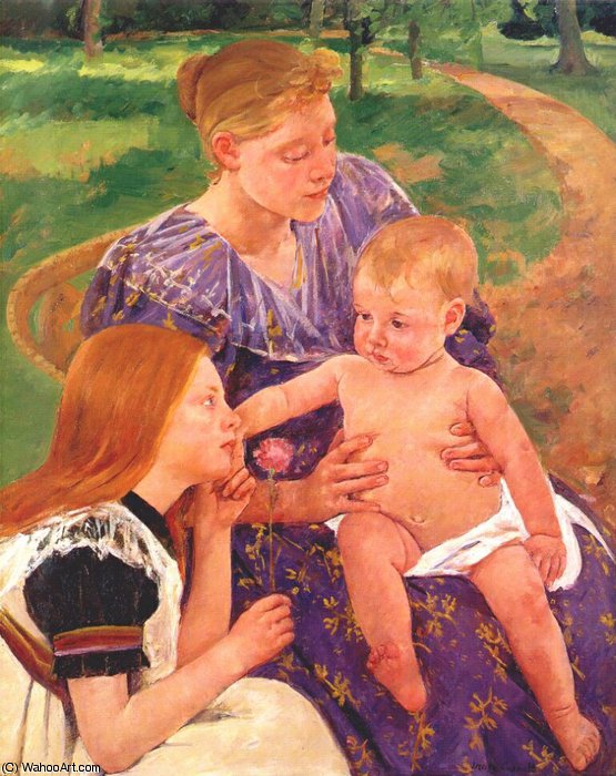Wikioo.org - สารานุกรมวิจิตรศิลป์ - จิตรกรรม Mary Stevenson Cassatt - the family
