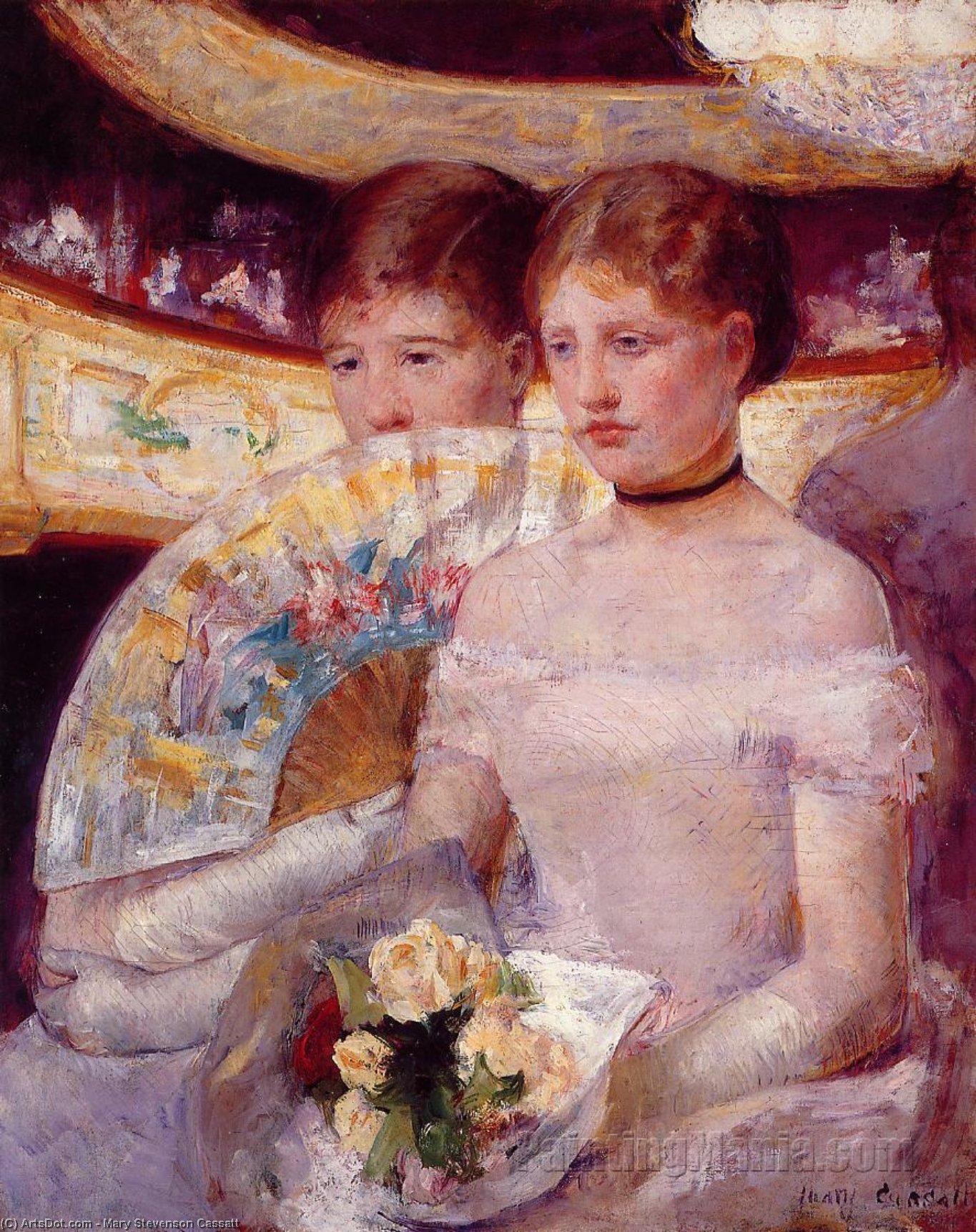 Wikioo.org - The Encyclopedia of Fine Arts - Painting, Artwork by Mary Stevenson Cassatt - Two Women in a Theater Box