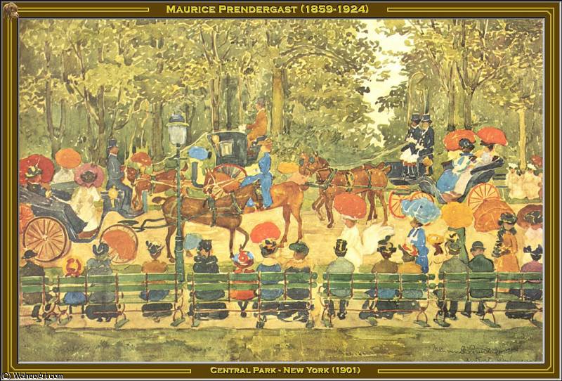 Wikioo.org - The Encyclopedia of Fine Arts - Painting, Artwork by Maurice Brazil Prendergast - Central Park-New York