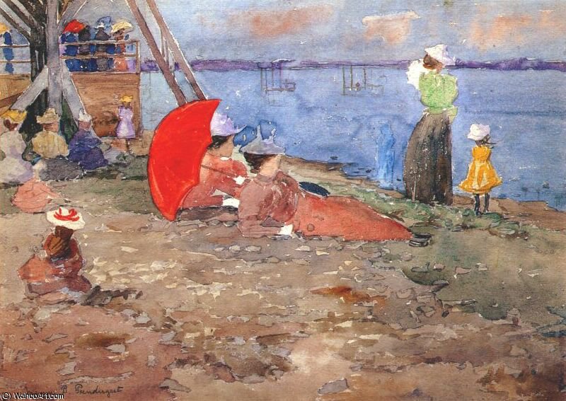 Wikioo.org - The Encyclopedia of Fine Arts - Painting, Artwork by Maurice Brazil Prendergast - revere beach