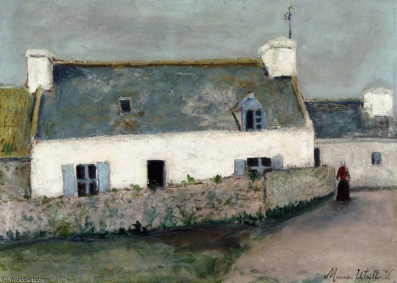 WikiOO.org - Encyclopedia of Fine Arts - Lukisan, Artwork Maurice Utrillo - Farm on LIle d'Ouessant Finistere
