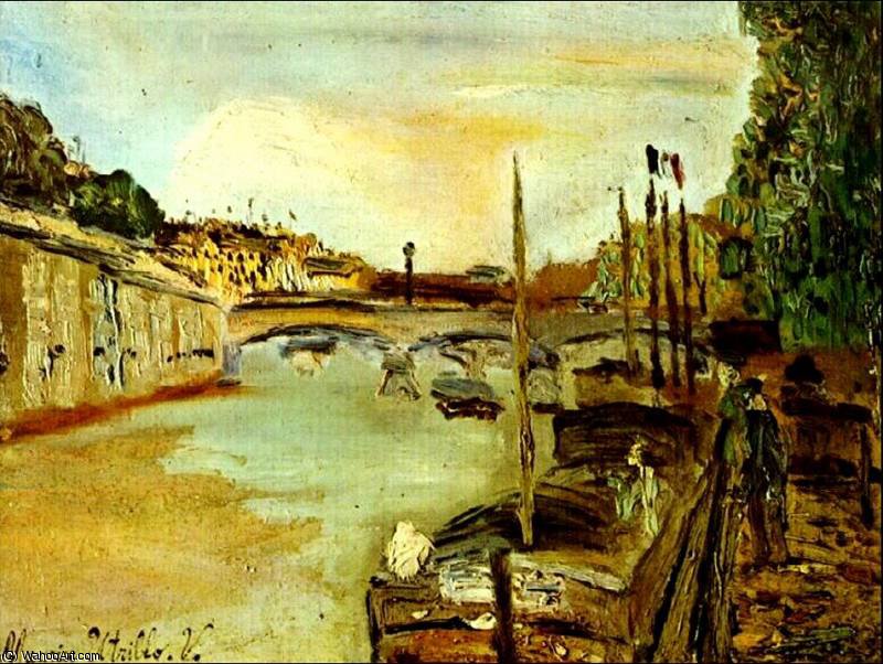 Wikioo.org - The Encyclopedia of Fine Arts - Painting, Artwork by Maurice Utrillo - la seine