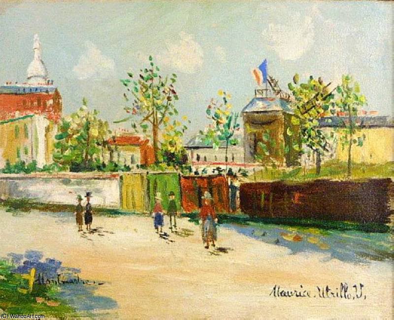 Wikoo.org - موسوعة الفنون الجميلة - اللوحة، العمل الفني Maurice Utrillo - Moulin de la Galette a Montmartre