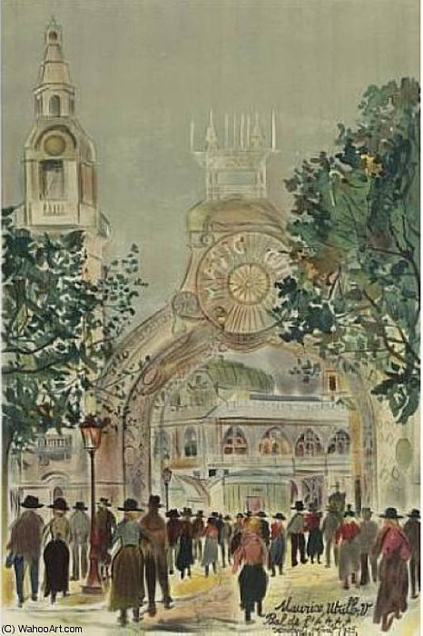 WikiOO.org - Encyclopedia of Fine Arts - Maleri, Artwork Maurice Utrillo - Pour le Bal de _ Magic City