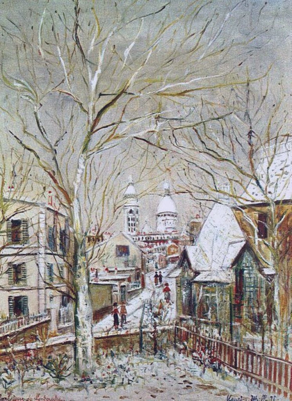 Wikioo.org - The Encyclopedia of Fine Arts - Painting, Artwork by Maurice Utrillo - Sacre Coeur de Montmartre and Chateau des Brouillards
