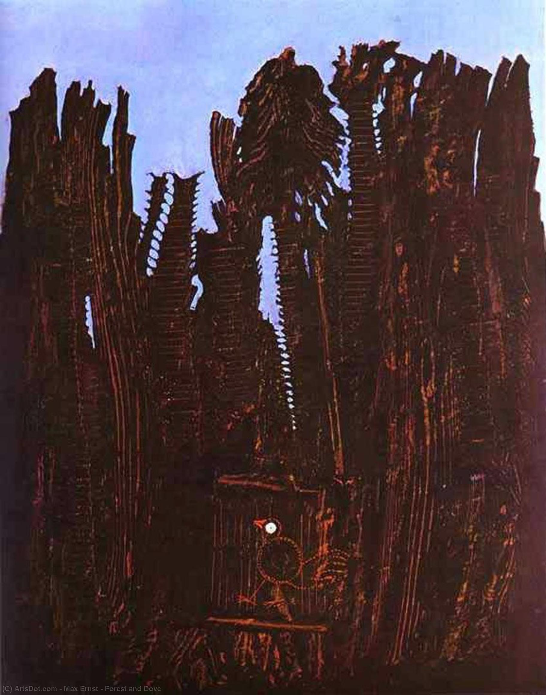 Wikioo.org - The Encyclopedia of Fine Arts - Painting, Artwork by Max Ernst - Forest and Dove