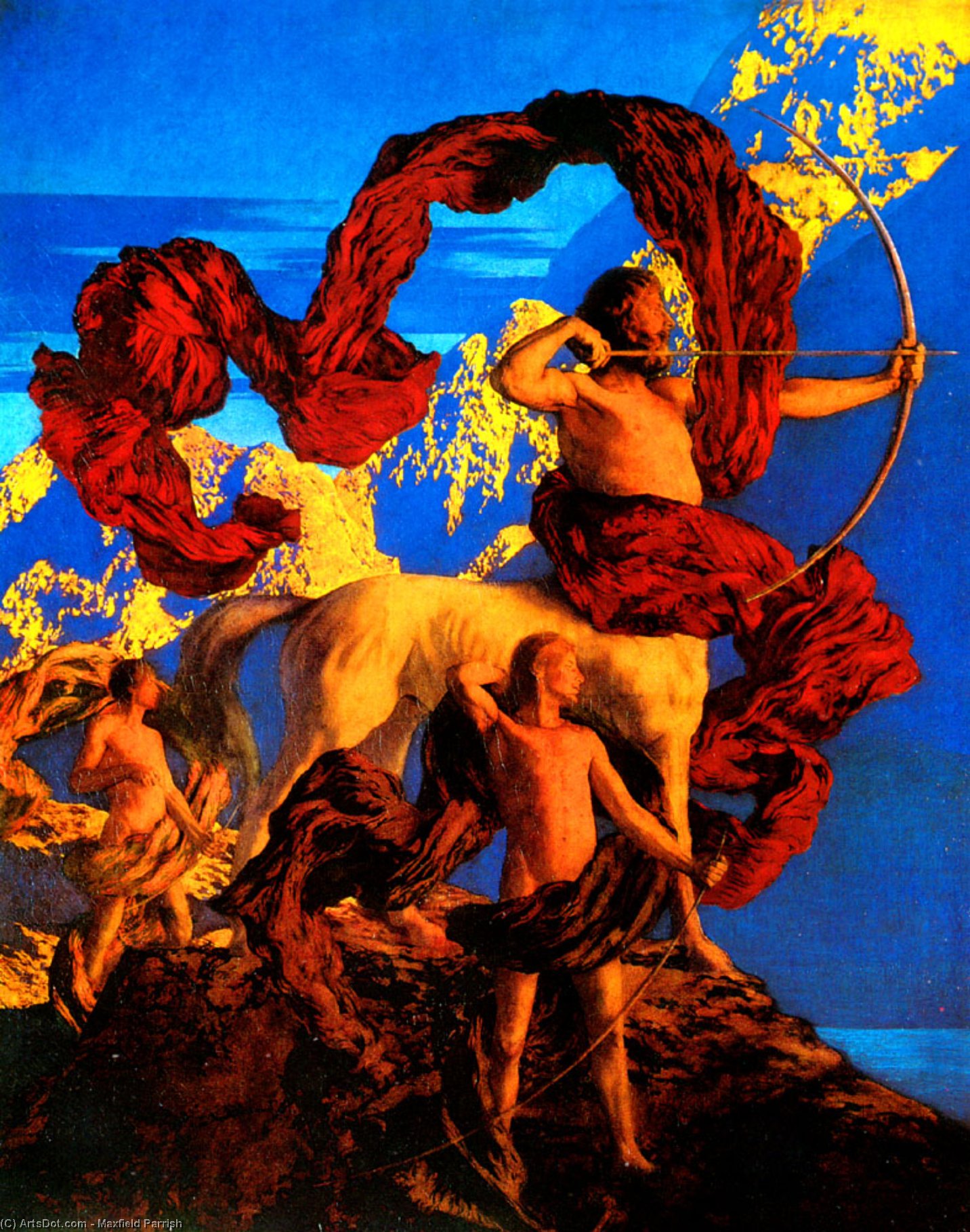 Wikioo.org - The Encyclopedia of Fine Arts - Painting, Artwork by Maxfield Parrish - Jason and His Teacher